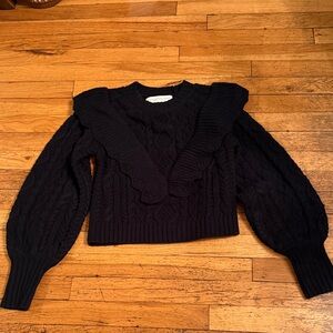 Saltwater LUXE Black Cable Knit Sweater